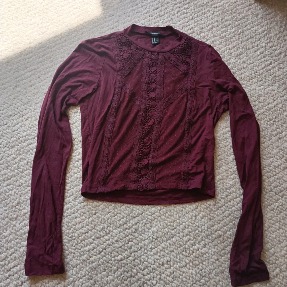 Forever 21 girls long sleeve shirt, size US M